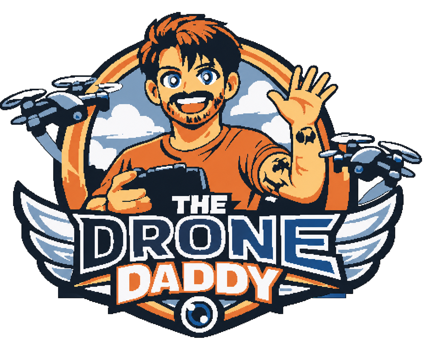 The Drone Daddy pilot and drone logo